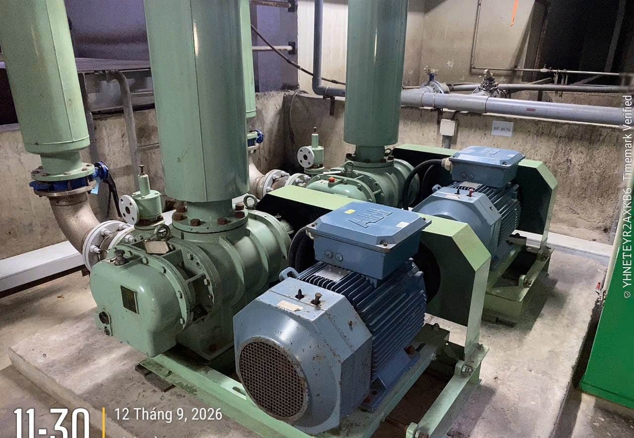 Cụm máy thổi khí cung cấp oxy cho bể sinh học hiếu khí Aerotank - Công ty Môi Trường Ngọc Lân